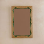 Bow Mirror, Small - Natural with Green Oak
