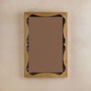 Bow Mirror, Small - Natural with Dark Oak