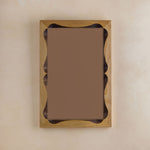 Bow Mirror, Small - Natural with Dark Oak