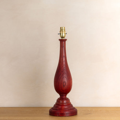 Flicker Lamp Base - Red Oak