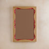 Bow Mirror, Small - Natural with Red Oak