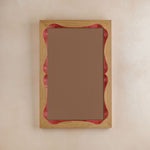 Bow Mirror, Small - Natural with Red Oak
