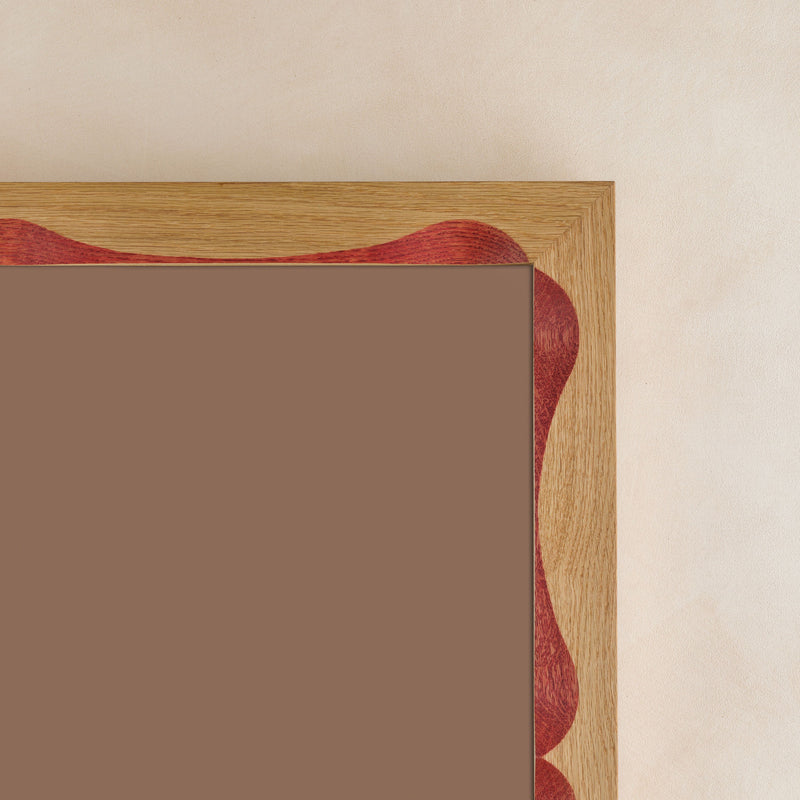 Bow Mirror, Small - Natural with Red Oak