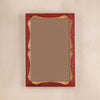 Bow Mirror, Small - Red with Natural Oak