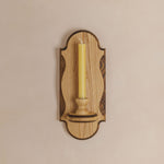 Charm Candle Sconce - Natural with Dark Oak