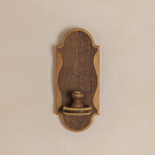 Charm Candle Sconce - Dark with Natural Oak