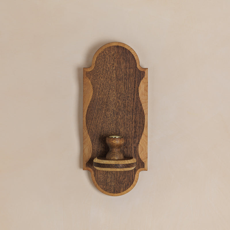 Charm Candle Sconce - Dark with Natural Oak