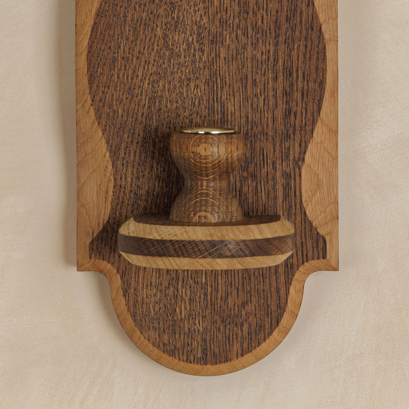 Charm Candle Sconce - Dark with Natural Oak