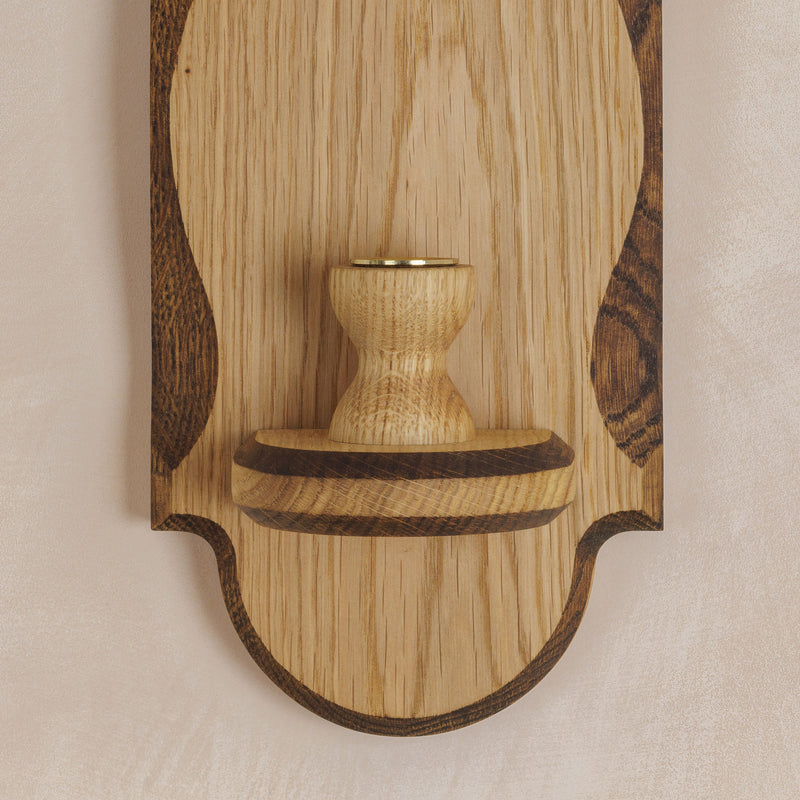 Charm Candle Sconce - Natural with Dark Oak