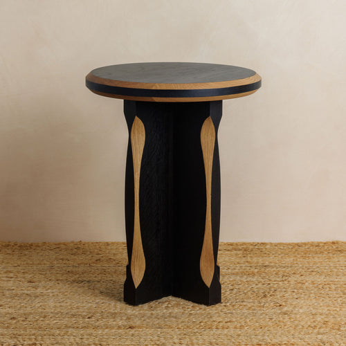 Tinker Side Table - Ebonised with Natural Oak