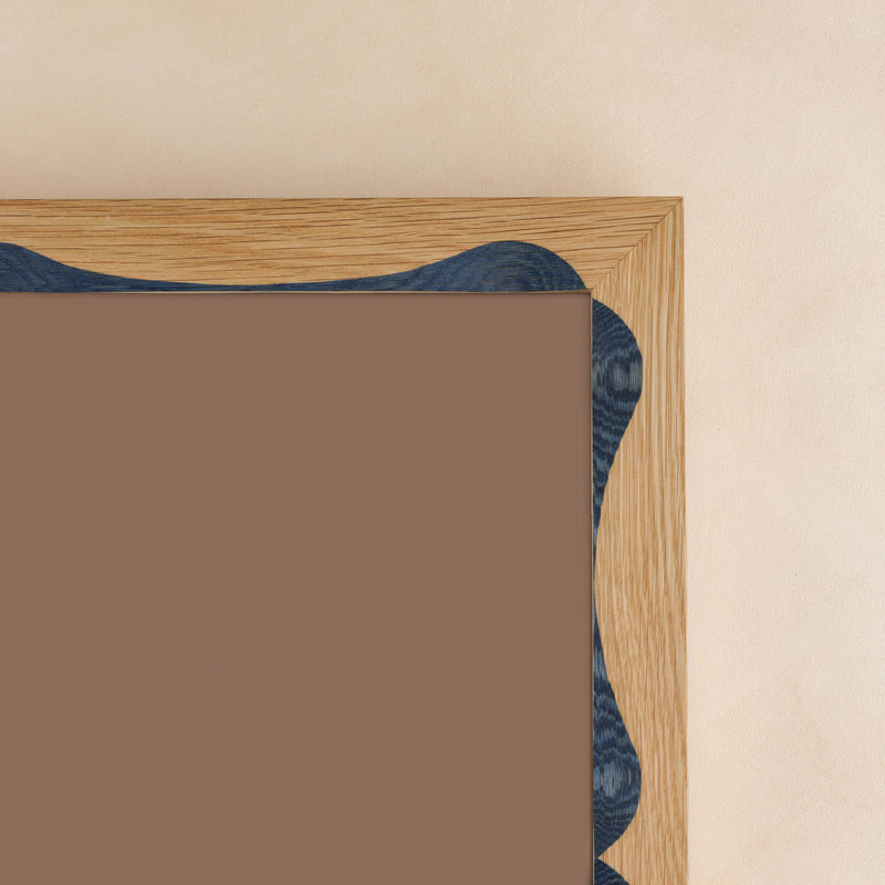 Bow Mirror, Small - Natural with Blue Oak