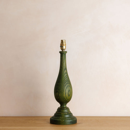 Flicker Lamp Base - Green Oak