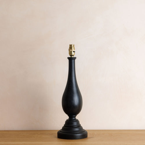 Flicker Lamp Base - Ebonised Oak