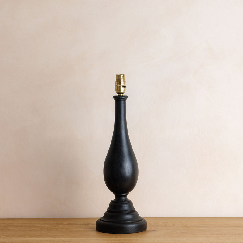 Flicker Lamp Base - Ebonised Oak