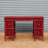 Bamboo Dressing Table with Reeded Drawers - Red Oak