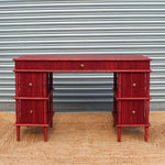 Bamboo Dressing Table with Reeded Drawers - Red Oak