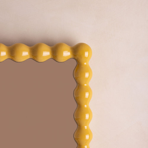Cloakroom Bobbin Mirror, Gloss - Flax