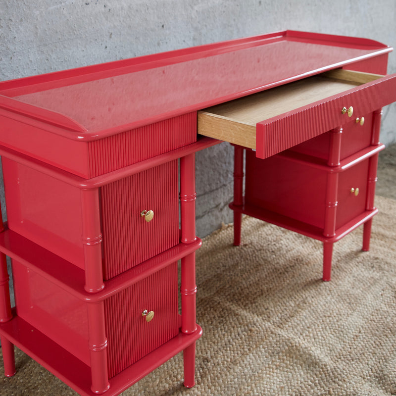 Bamboo Dressing Table with Reeded Drawers