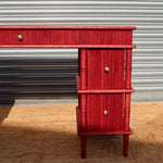 Bamboo Dressing Table with Reeded Drawers - Red Oak