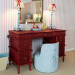 Bamboo Dressing Table with Reeded Drawers - Red Oak