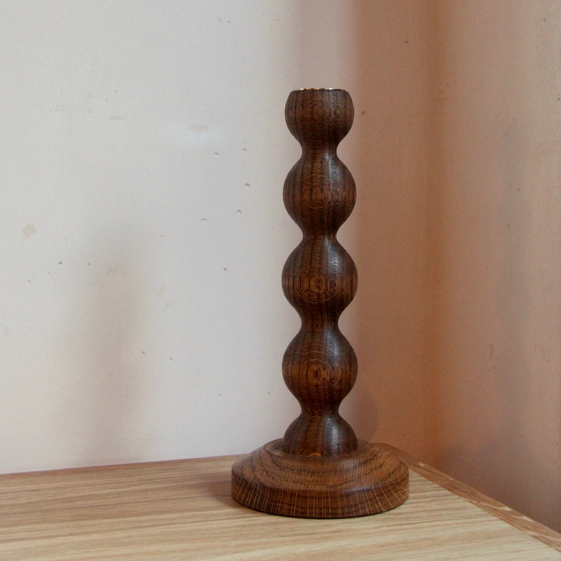 Bobbin Candlestick - Natural or Stained Oak