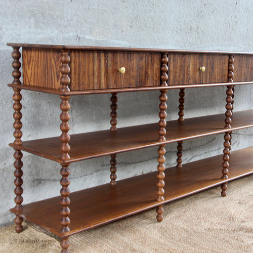 Bobbin Console Table with Reeded Drawers
