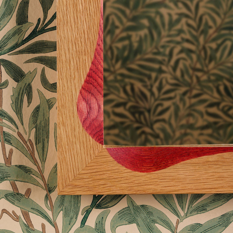 Bow Mirror, Small - Natural with Red Oak