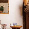 Bow Mirror, Small - Natural with Blue Oak