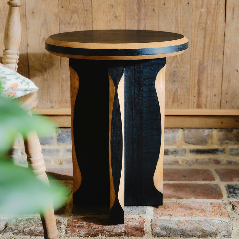 Tinker Side Table - Ebonised with Natural Oak