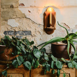 Charm Candle Sconce - Dark with Natural Oak